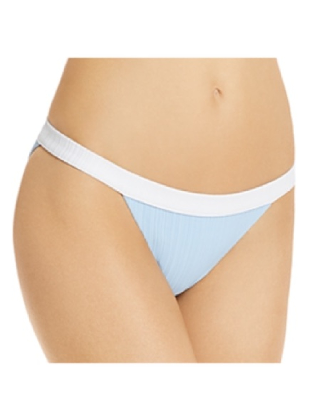 Onia Leila Irregular Ribbed Bikini Bottom in Airy Blue NWT XL